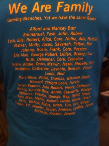 2010 Family Reunion T-Shirt (Back)